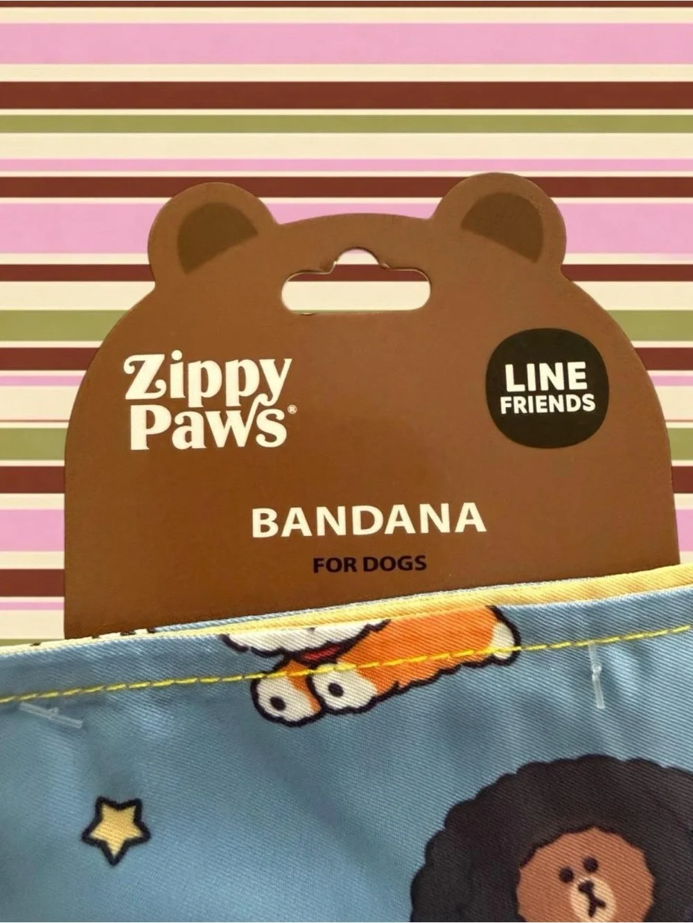 Line Friends Bandana Puppy Brown Party for Dogs #linefriends #petaccessories